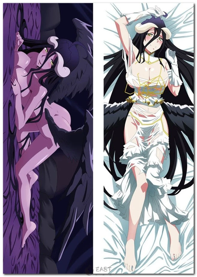 Premium Overlord anime body pillow featuring Albedo. Compatible with AI voice dakimakura technology. Official Eastana licensed product. Albedo from Overlord anime on body pillow cover