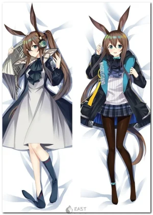 Amiya from Arknights anime on a body pillow cover