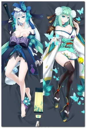 Aoandon character from Onmyoji anime on dakimakura body pillow