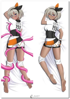 Bea from Pokemon anime on body pillow cover for dakimakura