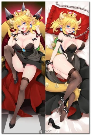 Bowsette anime character dakimakura body pillow from Super Mario series