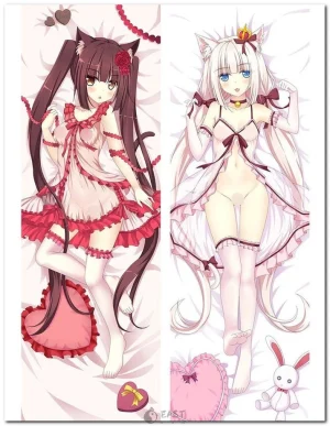 Chocola and Vanilla from Nekopara anime on dakimakura body pillow