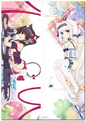 Chocola and Vanilla from Nekopara anime on dakimakura body pillow