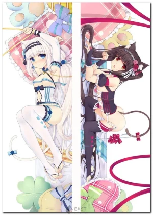 Chocola and Vanilla from Nekopara anime on dakimakura body pillow