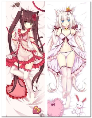 Chocola and Vanilla from Nekopara anime on dakimakura body pillow