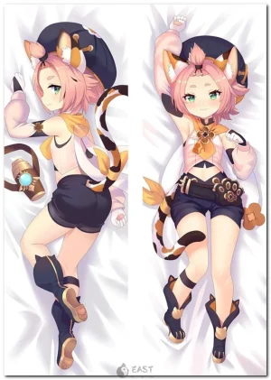 Diona from Genshin Impact on anime body pillow (dakimakura) cover