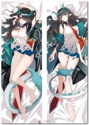 Dusk character from Arknights anime on body pillow cover
