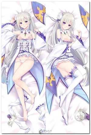 Emilia from Re:Zero dakimakura body pillow cover