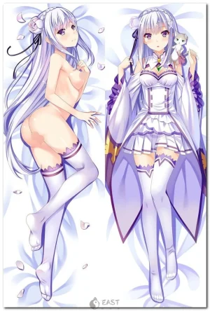 Emilia from Re:Zero dakimakura body pillow cover