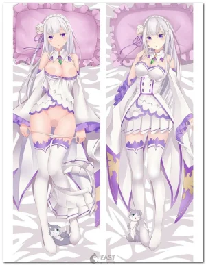 Emilia from Re:Zero dakimakura body pillow cover