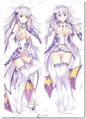 Emilia from Re:Zero dakimakura body pillow cover