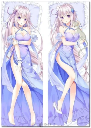 Emilia from Re:Zero dakimakura body pillow cover for anime fans