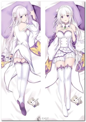 Emilia from Re:Zero dakimakura body pillow cover