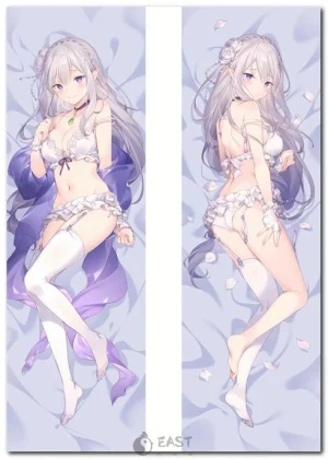 Emilia from Re:Zero dakimakura anime body pillow cover
