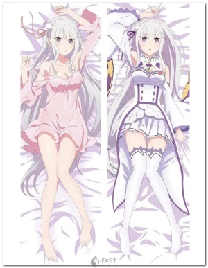 Emilia from Re:Zero dakimakura anime body pillow cover