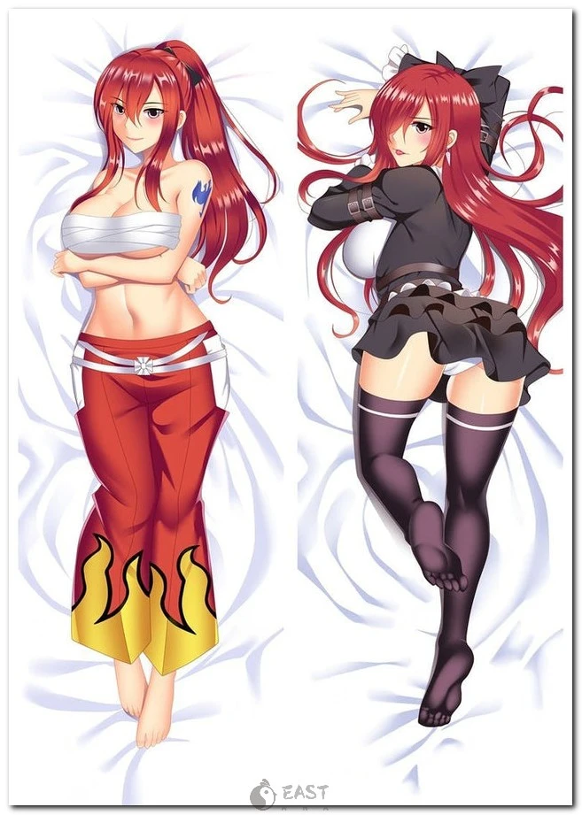 Official-style Erza Scarlet Fairy Tail dakimakura body pillow image. Ideal for anime collectors and AI voice dakimakura setups. Brand: eastana. Erza Scarlet Fairy Tail anime dakimakura body pillow
