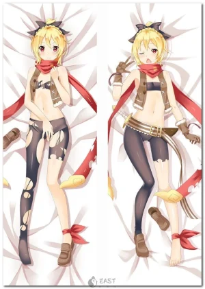 Felt Re-Zero anime dakimakura body pillow cover featuring Rem and Subaru