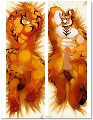 Furry anime body pillow dakimakura with AI voice feature by Eastana