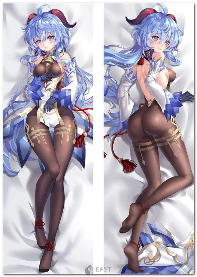 Premium Ganyu Genshin Impact dakimakura cover image — ideal for anime body pillows and AI voice-enabled dakimakura products by Eastana. Ganyu from Genshin Impact on anime body pillow (dakimakura) cover