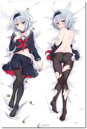 Ginko and Sora dakimakura body pillow featuring Ryuos' 'Work Is Never Done' anime design