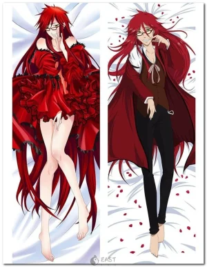 Grell Sutcliff dakimakura pillow cover from Black Butler anime