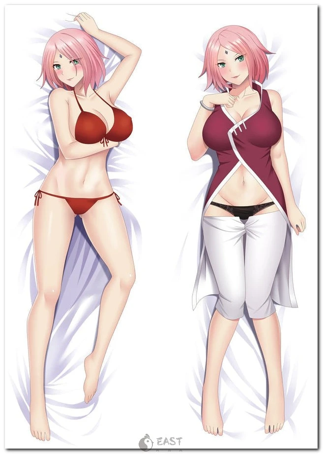 Official Eastana Haruno Sakura Naruto dakimakura cover image. Ideal for Naruto AI voice dakimakura and anime body pillow collectors. WebP format, high resolution. Haruno Sakura Naruto anime body pillow dakimakura cover