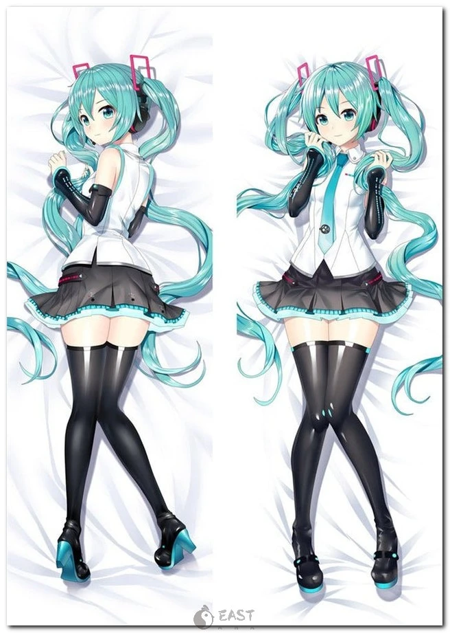 Official-style Hatsune Miku Vocaloid dakimakura (body pillow) cover featuring iconic blue twin-tails design. Perfect for anime and AI voice enthusiasts. From eastana collection. Hatsune Miku Vocaloid anime body pillow dakimakura cover