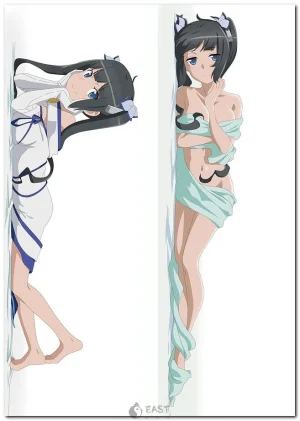 Hestia from DanMachi anime on high-quality dakimakura body pillow