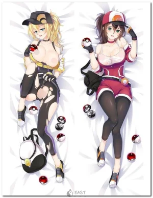 Hilda from Pokémon anime on a dakimakura body pillow