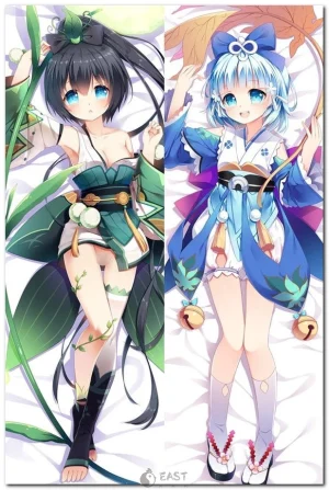Kagura from Onmyoji anime on a dakimakura body pillow
