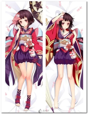 Kagura from Onmyoji anime on a dakimakura body pillow