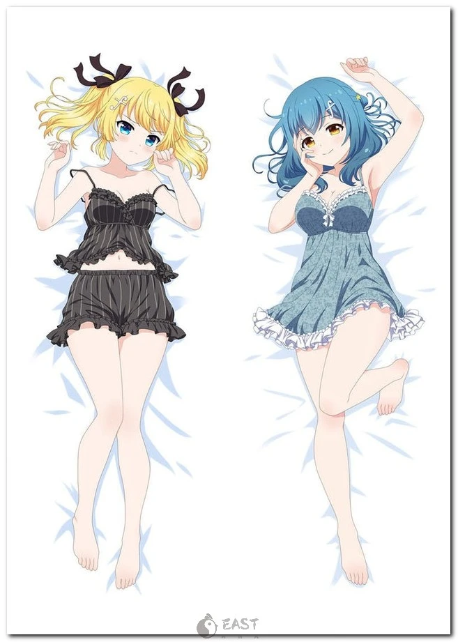 High-quality AI-enhanced dakimakura pillow cover featuring Kanon Kougami and Shiho Kunieda from Battle Girl High School, ideal for anime collectors and fans of A Anime Body Pillows. Kanon Kougami and Shiho Kunieda from Battle Girl High School dakimakura pillow cover