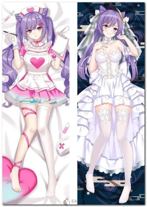 Keqing Genshin Impact anime body pillow dakimakura cover