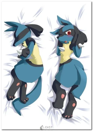 Lucario Pokemon anime body pillow dakimakura cover with AI voice feature
