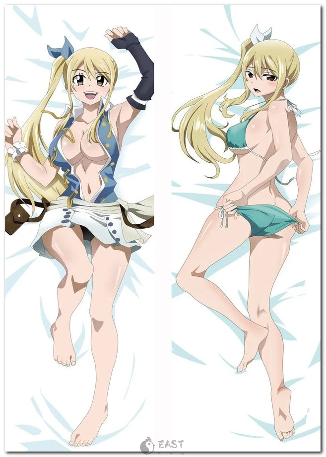 Premium Lucy Heartfilia Fairy Tail dakimakura body pillow by Eastana. Features vibrant AI-enhanced art and optional AI voice integration for immersive anime fan experience. Lucy Heartfilia from Fairy Tail anime on dakimakura body pillow