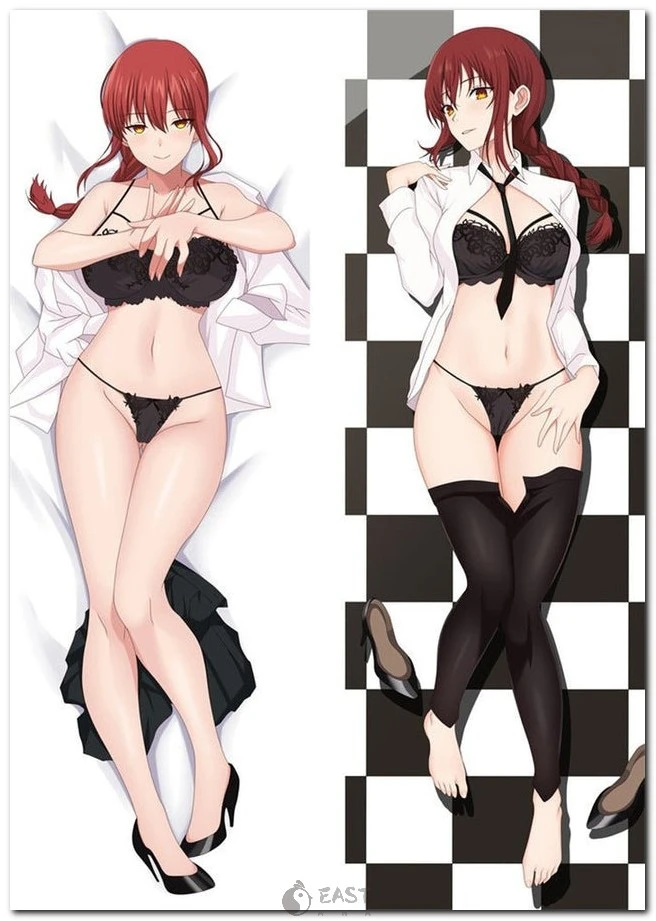 Premium Makima Chainsaw Man dakimakura body pillow featuring official-style artwork. Perfect for anime fans seeking AI voice-compatible or display-ready Makima merchandise from eastana. Makima from Chainsaw Man anime on dakimakura body pillow