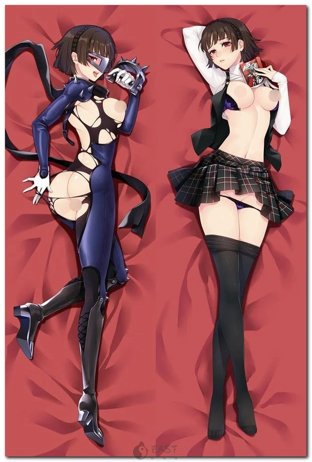 Premium Makoto Niijima Persona 5 dakimakura cover image. Ideal for Persona anime body pillows and AI voice-compatible dakimakura displays. Official fan art style. Makoto Niijima from Persona 5 on anime body pillow cover