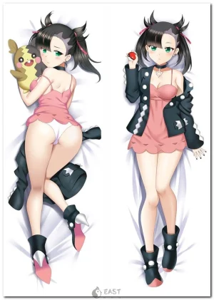 Marnie from Pokemon anime on body pillow cover for dakimakura