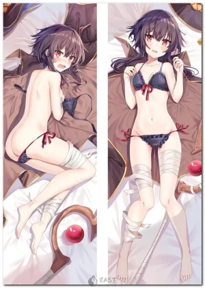Megumin from KonoSuba anime on a dakimakura body pillow