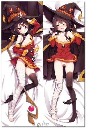 Megumin from KonoSuba anime on a dakimakura body pillow