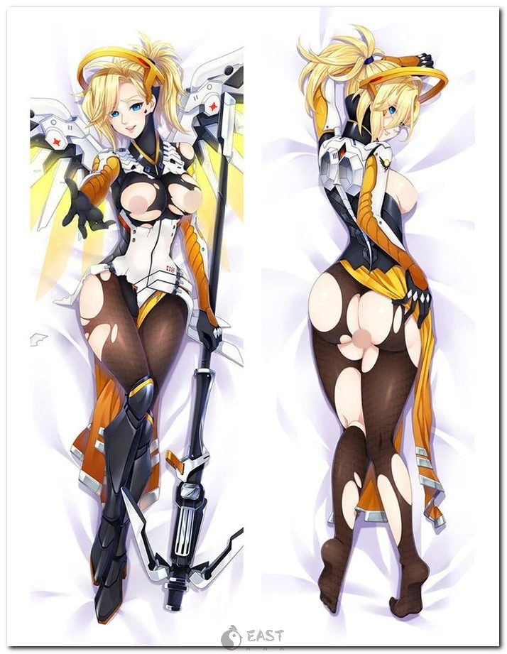 High-quality Mercy Overwatch anime body pillow (dakimakura) featuring official-inspired design and AI voice integration—exclusive to Eastana. Mercy Overwatch anime body pillow dakimakura with AI voice feature