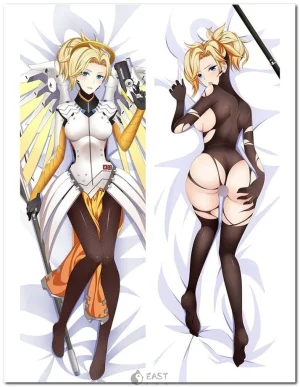Mercy Overwatch anime body pillow dakimakura with AI voice feature