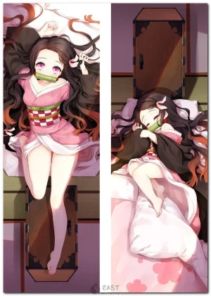 Nezuko from Demon Slayer on anime body pillow dakimakura