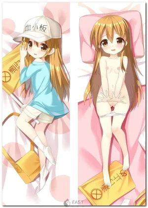 Anime-style platelet cells illustration for Dakimakura body pillow