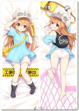 Anime-style platelet cells illustration for Dakimakura body pillow