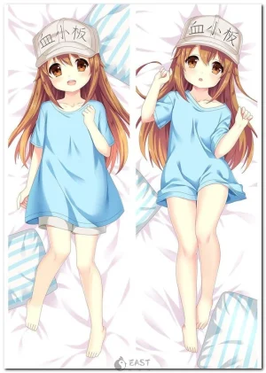 Anime-style dakimakura featuring platelet cells in action, Eastana brand