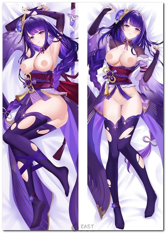Premium Raiden Shogun Genshin Impact dakimakura (anime body pillow) cover featuring official-style artwork. Compatible with AI voice dakimakura systems. Exclusive Eastana design. Raiden Shogun Genshin Impact dakimakura body pillow anime cover