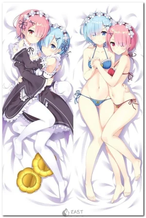 Ram and Rem from Re:Zero dakimakura anime body pillow cover