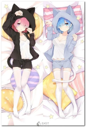 Ram and Rem from Re:Zero dakimakura anime body pillow cover
