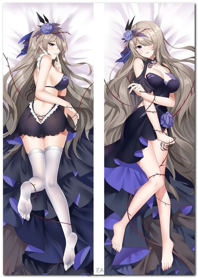 Official-style Rita Rossweisse dakimakura cover from Honkai Impact, ideal for anime body pillows. AI-voiced compatible design by Eastana. Rita Rossweisse Honkai Impact dakimakura body pillow anime cover